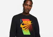 Koszulki męskie - Nike Giannis Antetokounmpo Freak Max90 Long Sleeve Tee Black - miniaturka - grafika 1