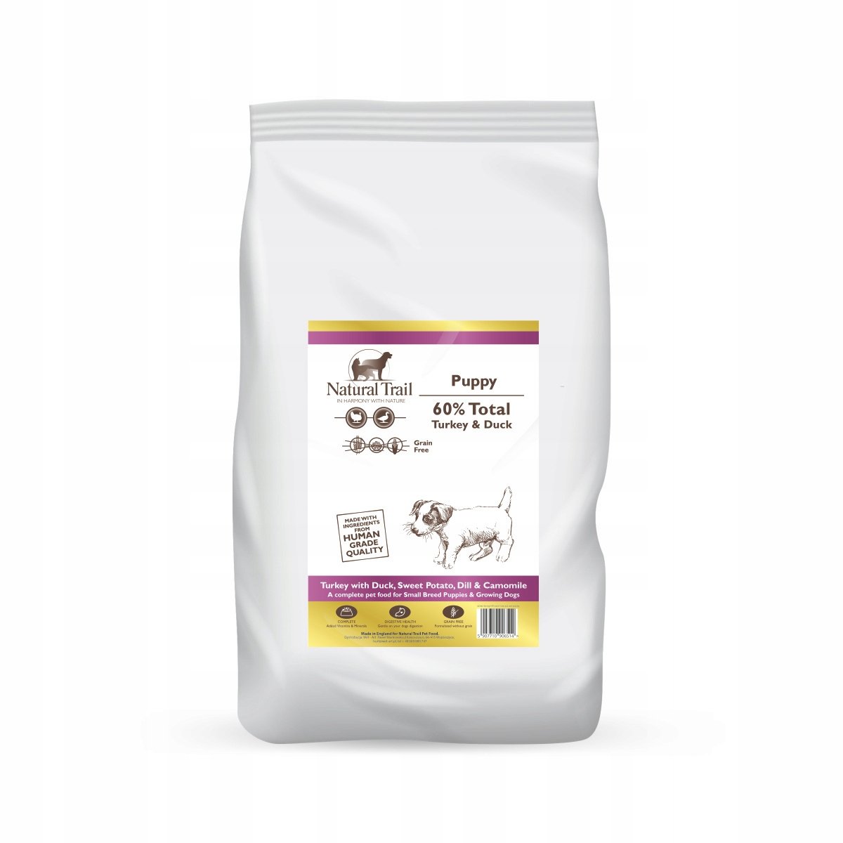 NATURAL TRAIL Dog GF PUPPY Small Breed Turkey with Duck & sweet potatoes 6kg