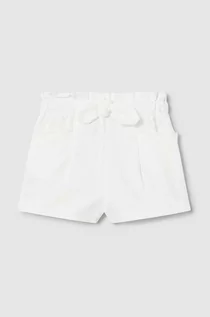 Spodnie i spodenki dla dziewczynek - Mayoral szorty bawełniane niemowlęce kolor biały gładkie - grafika 1