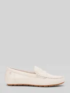 Półbuty damskie - Mokasyny ze skóry welurowej - miniaturka - grafika 1