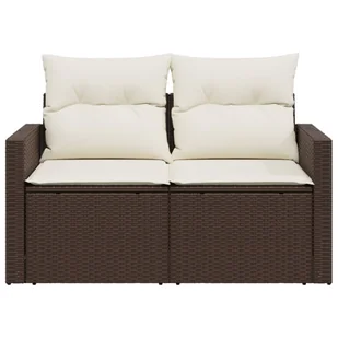 Sofa ogrodowa z poduszkami, 2-osobowa, brązowa, polirattan Lumarko! - Sofy ogrodowe - miniaturka - grafika 5