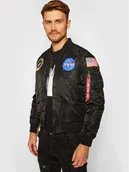 Kurtki męskie - Alpha Industries Kurtka bomber Nasa 166107 Czarny Regular Fit - miniaturka - grafika 1