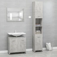 Meble łazienkowe - vidaXL vidaXL 3-częściowy zestaw mebli łazienkowych, szarość betonu, płyta 8720286166215 - miniaturka - grafika 1