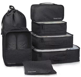 Organizer do walizki i szafy zestaw 7 sztuk toreb LUXOR czarny - Akcesoria podróżnicze - miniaturka - grafika 1