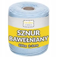 Zabawki kreatywne - Creative Deco Sznurek Bawełniany Pastelowy Niebieski 200m 3mm - miniaturka - grafika 1
