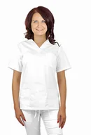 Odzież medyczna - Bluza medyczna damska FLEX elastyczna kolor biały XL - miniaturka - grafika 1