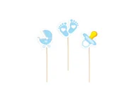 Ciasta i półprodukty do ciast - Pikery na Baby Shower niebieskie - 6 szt. - miniaturka - grafika 1