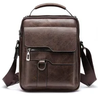 Torby podróżne - Torba Męska Skórzana Na Ramię deForde Brązowa Wygodna Do Pracy Biznesowa OS - miniaturka - grafika 1