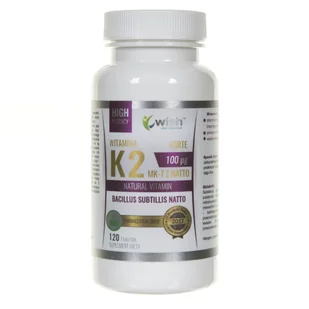 WISH Pharmaceutical Wish Pharmaceutical Vitamin K2 MK 7 Natto 100 mcg 120 tabs - Witaminy i minerały - miniaturka - grafika 2
