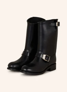 Versace Botki Motocyklowe schwarz - Botki damskie - miniaturka - grafika 1