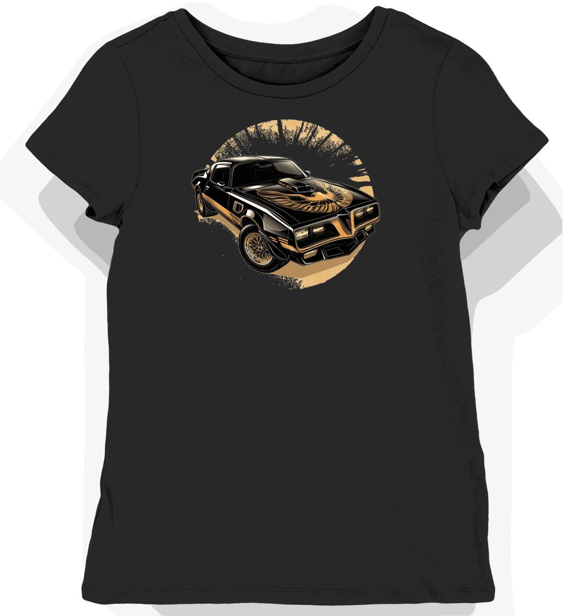 Koszulka damska czarna z klasycznym motywem muscle car S