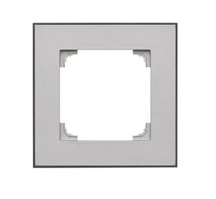 Kontakt Simon Ramka pojedyncza DUO Simon 55 - aluminium podstawa czarna - Klawisze i ramki - miniaturka - grafika 1