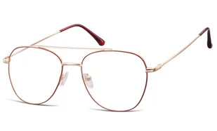 Oprawki okulary Pilotki zerówki korekcyjne 922C czerwono-złote - Okulary korekcyjne, oprawki, szkła - miniaturka - grafika 1