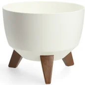 Donice - Misa na kwiaty z nóżkami Luri 24 cm, biały - miniaturka - grafika 1