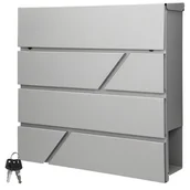 Skrzynki na listy - Skrzynka na listy z przegródką na gazety jasnoszara 37x11x37 cm stal nierdzewna - miniaturka - grafika 1