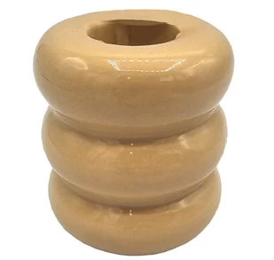 Świecznik stołowy nowoczesny ceramiczny beżowy - Świeczniki - miniaturka - grafika 1