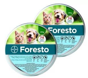 BAYER Foresto Obroża dla kotów i psów poniżej 8kg x2 - Artykuły przeciw pasożytom - miniaturka - grafika 1