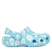 Buty dla dziewczynek - Klapki Crocs Classic Daisy Clog T 211264 Niebieski - miniaturka - grafika 1