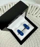 Spinki do mankietów i krawatów - SPINKI DO MANKIETÓW koszuli mankietu buty niebieskie - miniaturka - grafika 1