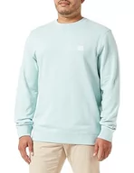 Bluzy męskie - BOSS Męska bluza Westart Relaxed-Fit z bawełny z naszywką z logo, Light/Pastel Green335, 3XL - miniaturka - grafika 1
