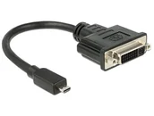 Adaptery i przejściówki - DeLOCK 65563 adapter kablowy 0,2 m DVI-D Micro-HDMI Czarny - miniaturka - grafika 1