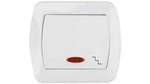 Kontakt Simon - Akord - Łącznik schodowy z ramką podświetlany biały AW6L/11 - Wyłączniki światła i elektryczne - miniaturka - grafika 1