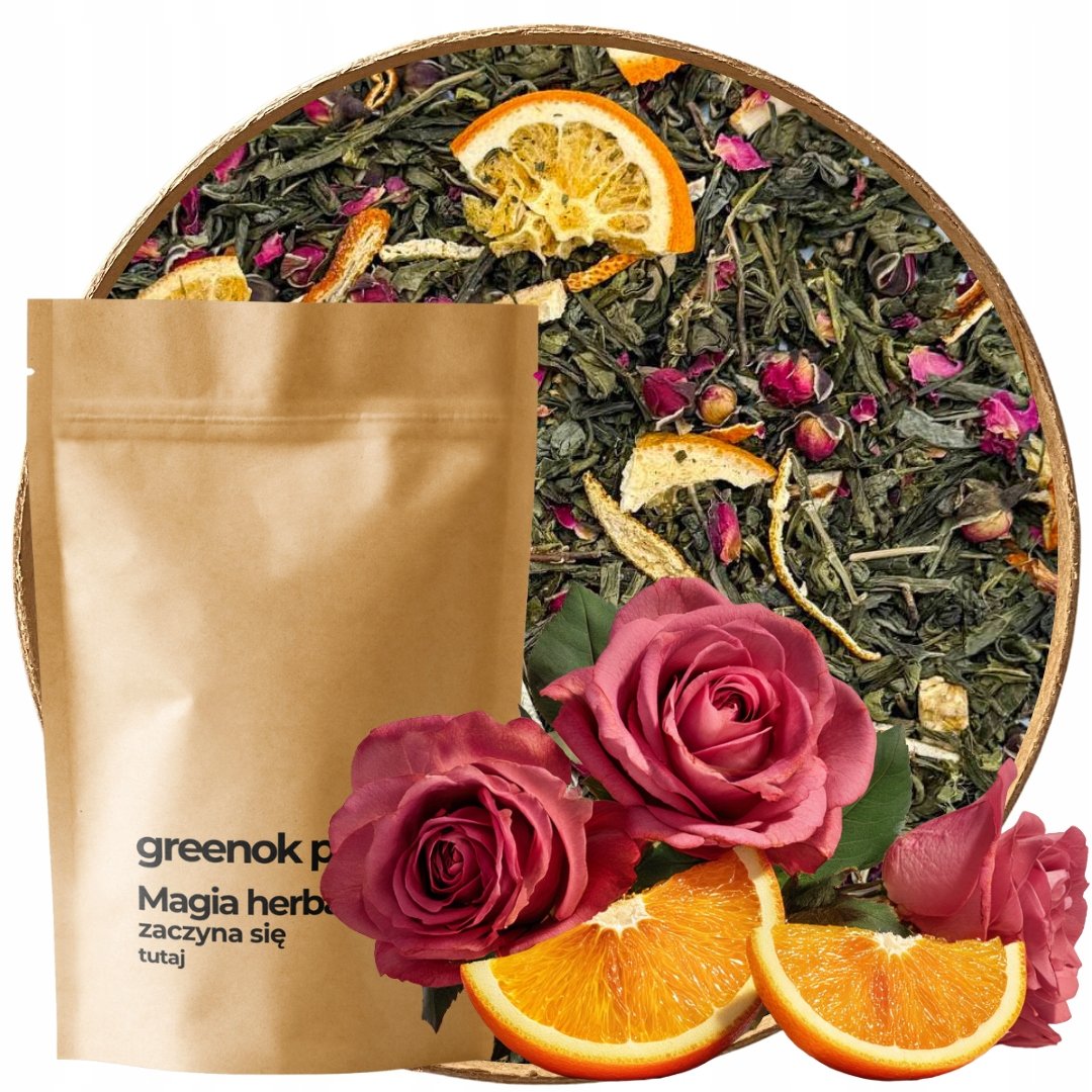 Herbata zielona Royal Bloom 1000g liściasta z pomarańczą róża pomarańcza