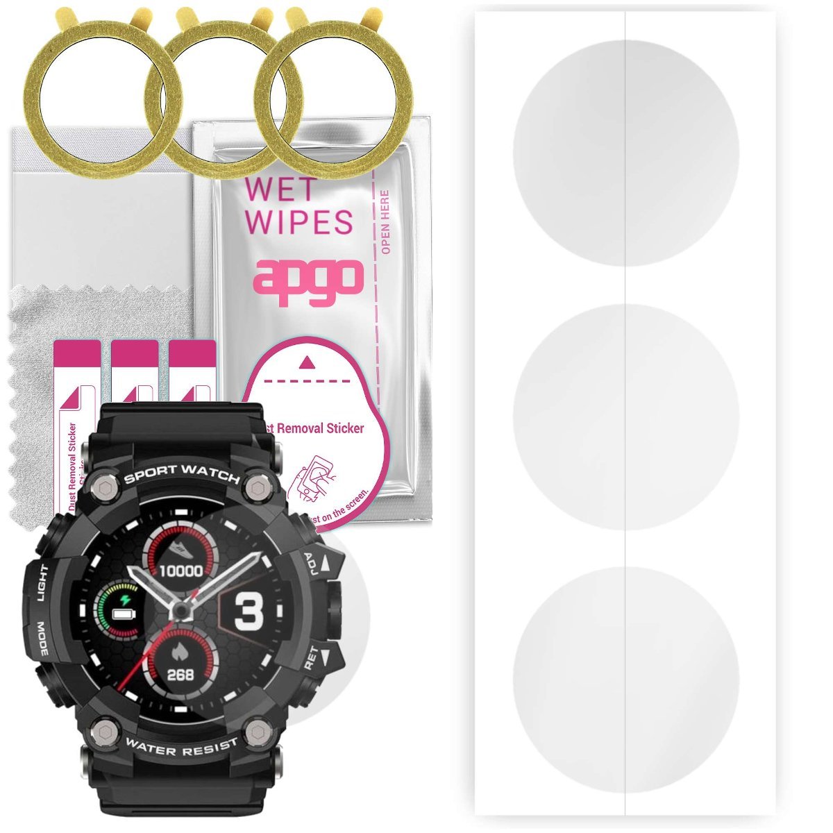 3x Folia hydrożelowa do Manta SWT03BP - apgo Smartwatch Hydrogel Protection Ochrona na ekran smartwatcha