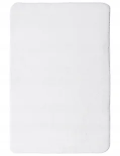 DYWANIK ŁAZIENKOWY PLUSZOWY MIĘKKI DEKORACYJNY DO PRANIA 50x80CM BIAŁY - Dywaniki łazienkowe - miniaturka - grafika 1