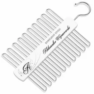 Wieszaki do szafy - Murrano Wieszak biały na krawaty z nadrukiem dla niego WIESZAK-WH-022 - miniaturka - grafika 1