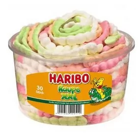 Haribo, pianki owocowe Gąsienice XXL, 30 sztuk - Inne słodycze - miniaturka - grafika 1