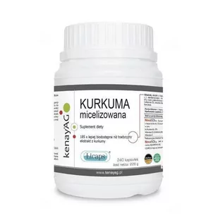 Capsugel LONZA Kurkuma micelizowana Licaps (240 kapsułek) Capsugel E633-74676 - Zdrowa żywność - miniaturka - grafika 1