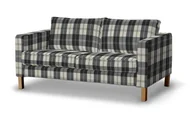 Pokrowce na meble - Dekoria pl pl Pokrowiec na sofę Karlstad 2-osobową nierozkładaną krótki krata czarno-biała 165 x 89 x 64 cm Edinburgh 5901775667939 - miniaturka - grafika 1