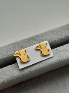 DELIKATNE KOLCZYKI WKRĘTKI DIABEŁ DIABEŁKI ZŁOTA STAL - Kolczyki - miniaturka - grafika 1