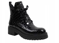 Botki damskie - Czarne botki trapery Nessi 20748/SP skóra modne workery r.41 - miniaturka - grafika 1