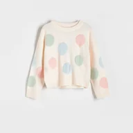 Swetry dla dziewczynek - Reserved - Wzorzysty sweter - Kremowy - miniaturka - grafika 1