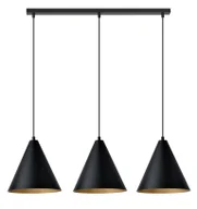 Lampy sufitowe - Potrójna czarno-złota lampa wisząca nad stół - D122 T6-G30 - miniaturka - grafika 1
