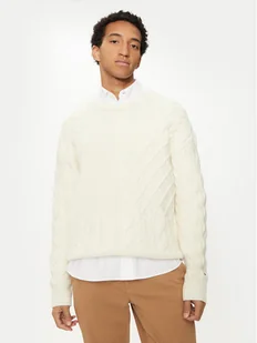 Tommy Hilfiger Sweter MW0MW36546 Biały Regular Fit - Swetry męskie - miniaturka - grafika 1