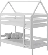 Łóżka dla dzieci i młodzieży - Elior Białe drewniane łóżko piętrowe dziecięce - Zuzu 3X 190x90 cm - miniaturka - grafika 1