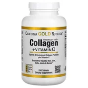 Suplementy naturalne - California Gold Nutrition, Hydrolyzed Collagen Peptides + Vitamin C, 250 tab. - miniaturka - grafika 1