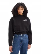 Swetry damskie - TOMMY HILFIGER DAMSKI GOLF TJW BXY CROP CZARNY r.M - miniaturka - grafika 1