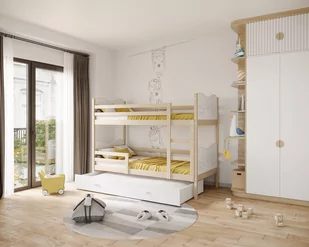 Łóżko piętrowe 190x80 szare  MAX 3-osobowe - Łóżka dla dzieci i młodzieży - miniaturka - grafika 1