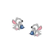 Kolczyki srebrne 925 Błyszczący Stich Serduszko Cyrkonie dla małej damy PREZENT