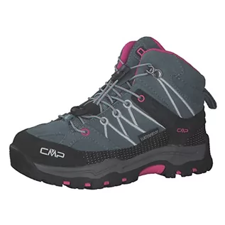 Buty dla chłopców - CMP mieszane dzieci Rigel Mid Shoe WP buty trekkingowe i turystyczne, Mineralny zielony fioletowy fluorescencyjny, 35 EU - grafika 1