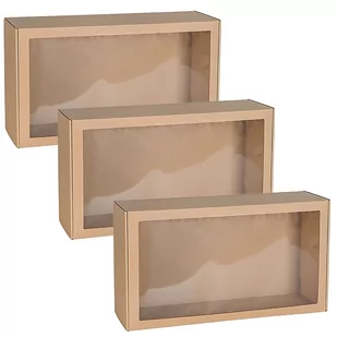 Prostokątne pudełko fasonowe z okienkiem, pudełko prezentowe 55x30x15 cm x3 - Zestawy upominkowe - miniaturka - grafika 1