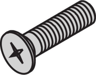 SCHROFF Śruba SCHROFF z łbem stożkowym, z wgłębieniem krzyżowym, M2,5x12 mm, stal niklowana