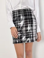 Spódnice - Apricot Spódnica w kolorze czarno-srebrnym - miniaturka - grafika 1