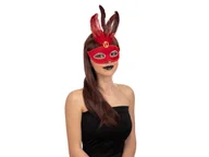 Dodatki do strojów karnawałowych - Maska karnawałowa czerwona - miniaturka - grafika 1