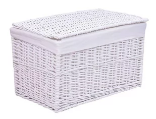 Kufer wiklinowy 56x34x34 cm - 65L - biały - Kosze na bieliznę - miniaturka - grafika 1
