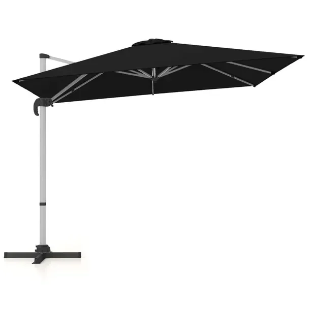 Parasol ogrodowy z podstawą krzyżową czarny